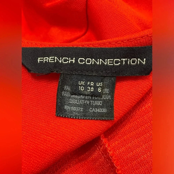 💋 French Connection HAVANA RED MANHATTAN TEXTURED PANEL DRESS Size 6 - Picture 6 of 7
